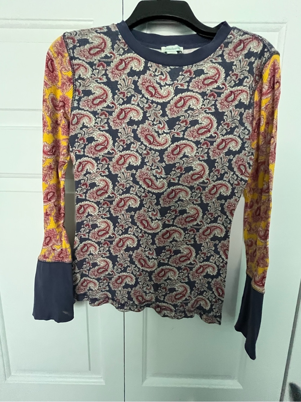 Sundance Loretta Thermal Top with Red and Cream Paisley